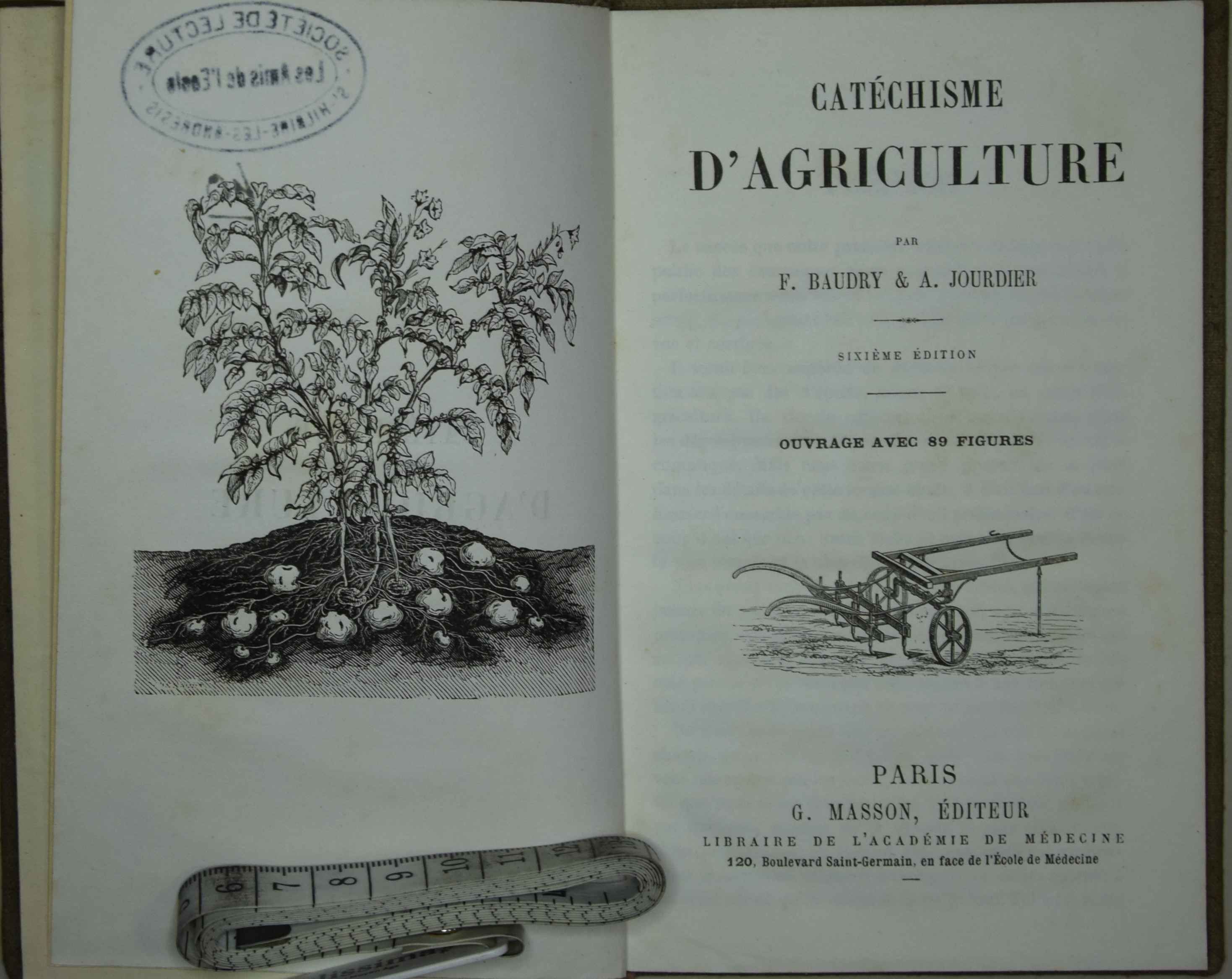 Page de titre avec une gravure représentant une plante