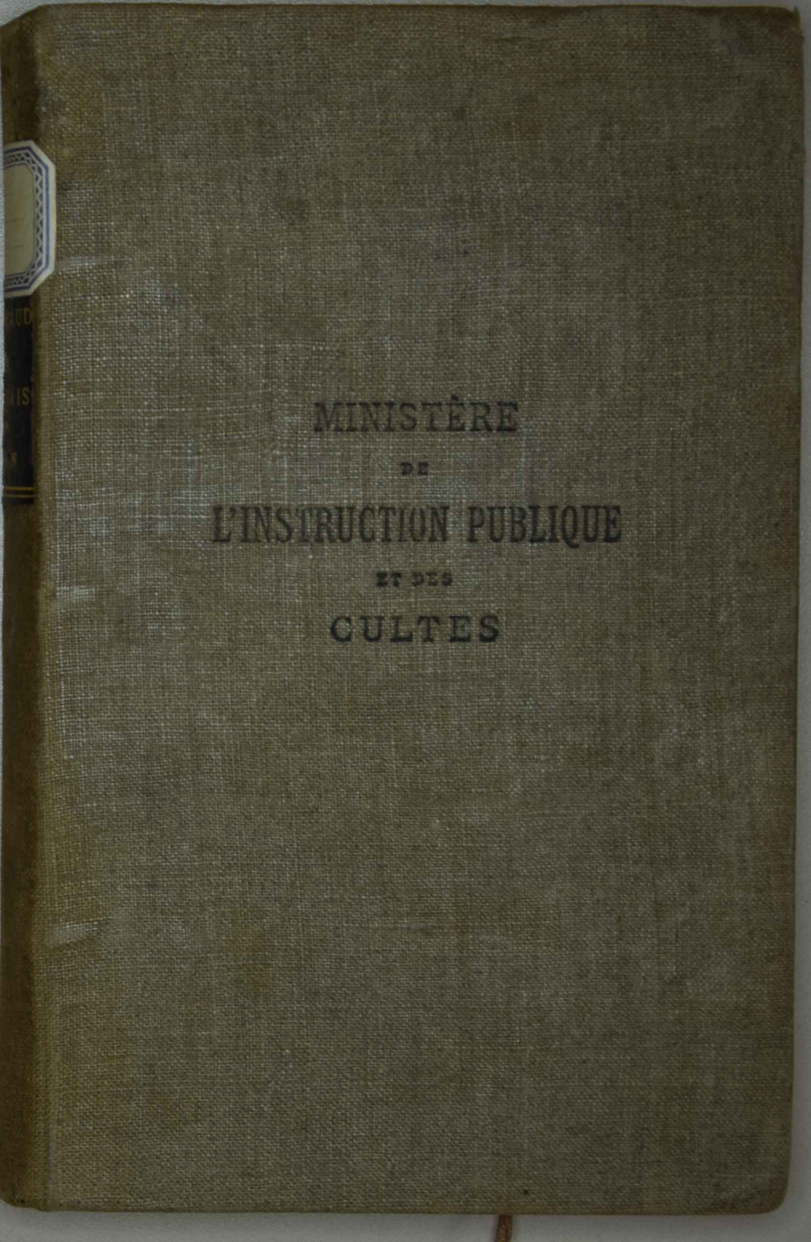 Ministère de l'instruction publique et des cultes