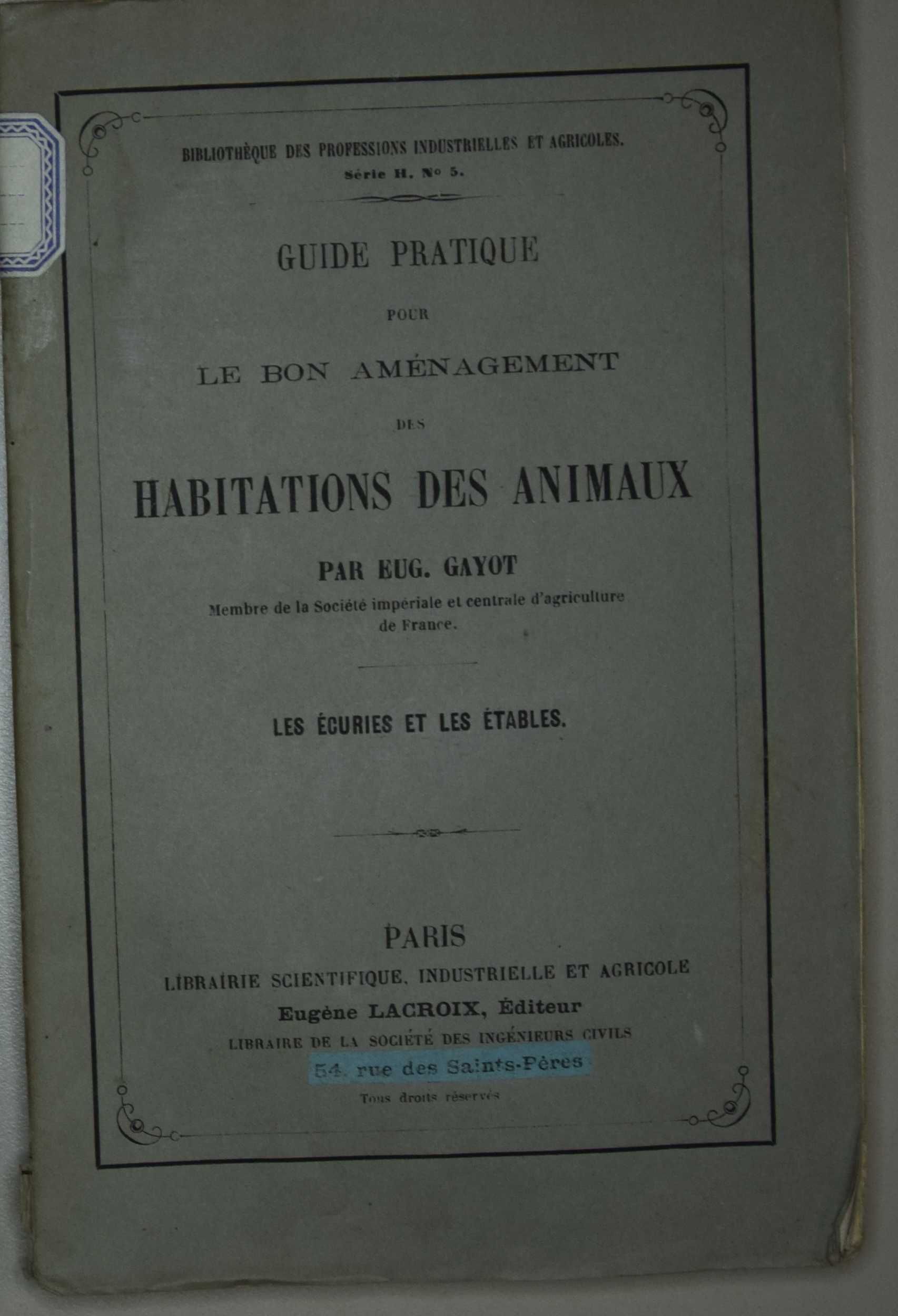 Guide pratique pour le bon aménagement des Habitations des animaux